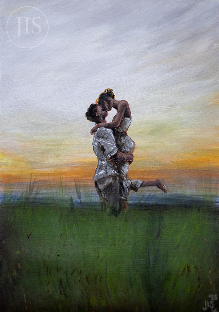 Kiss in sunset