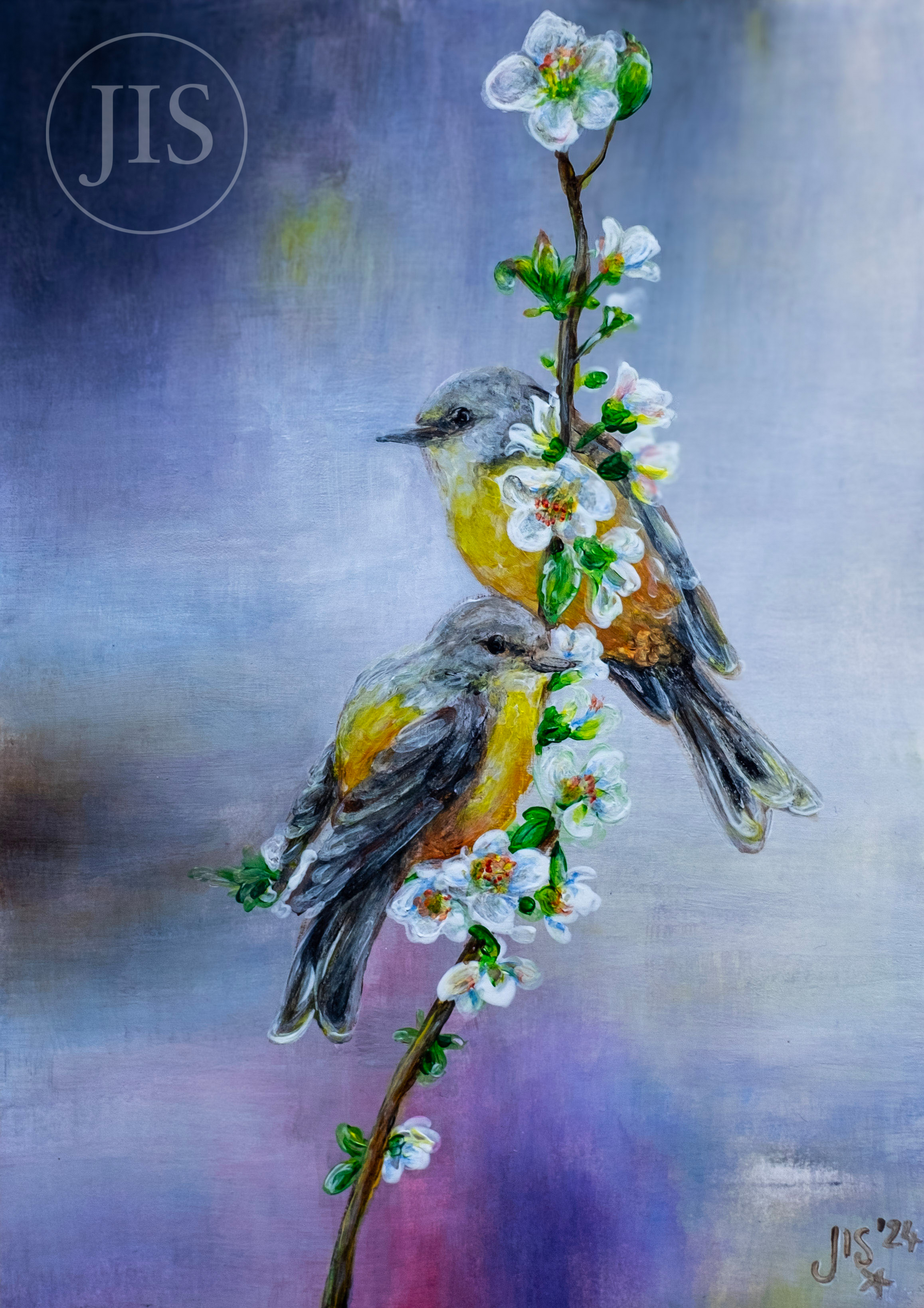 Two birds on a branch